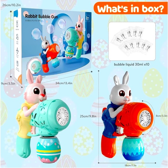 Toys Rabbit Bubble Machine 2 Automatic Bubble Blower With 1 Bubble